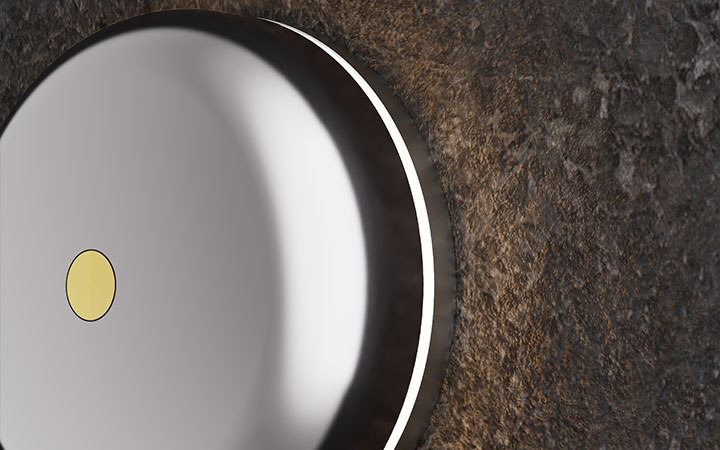 Polished Chrome Chime Doorbell + LED Light by Luxello Door Bells